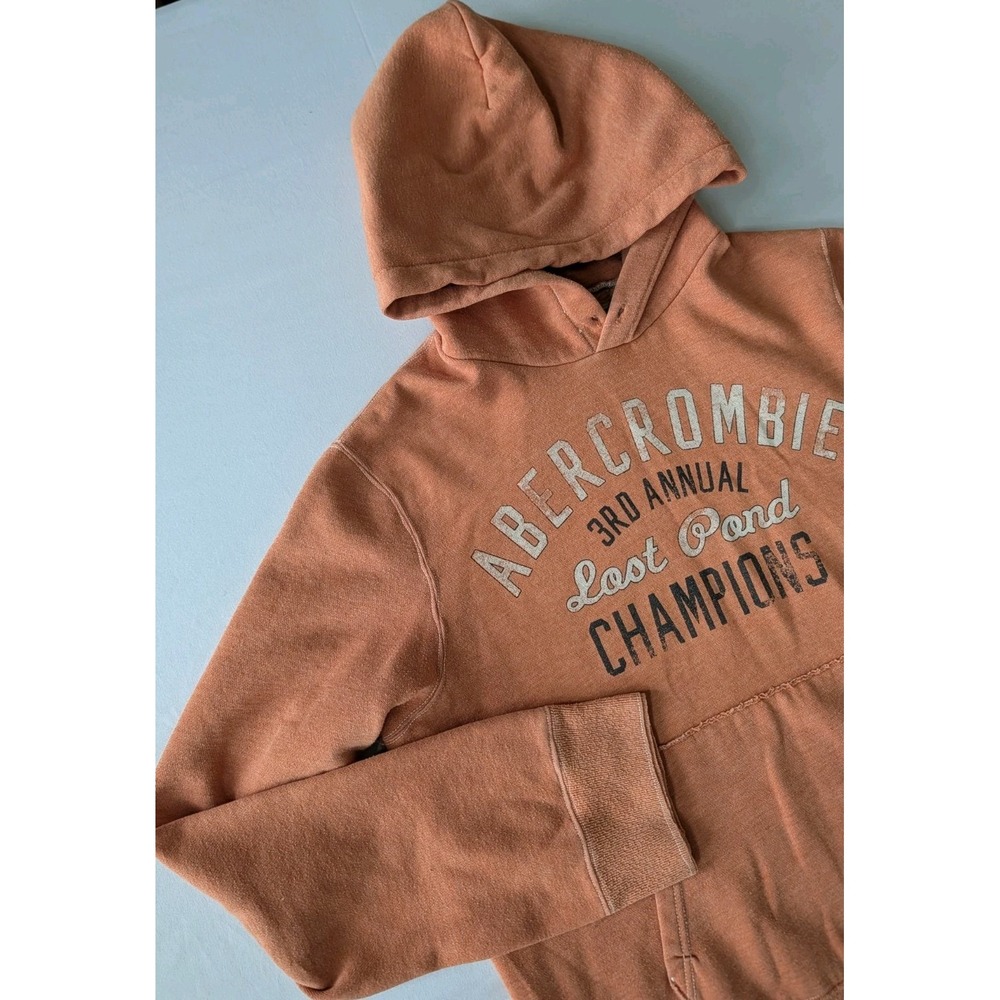 Vintage Abercrombie & Fitch Hoodie Mens Large Orange Lost Pond Champions Y2K
